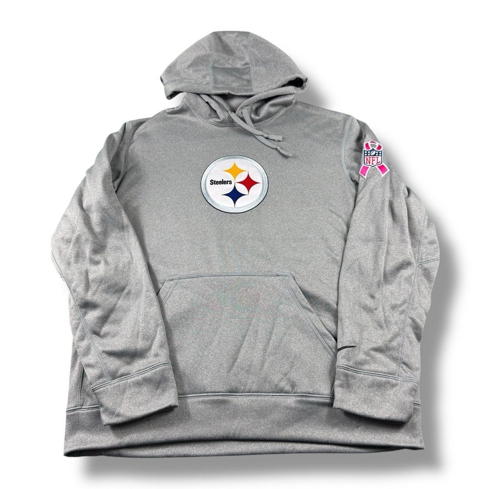 Nike NFL Pittsburgh Steelers Breast Cancer Awareness BCA Therma-Fit Hoodie Men L